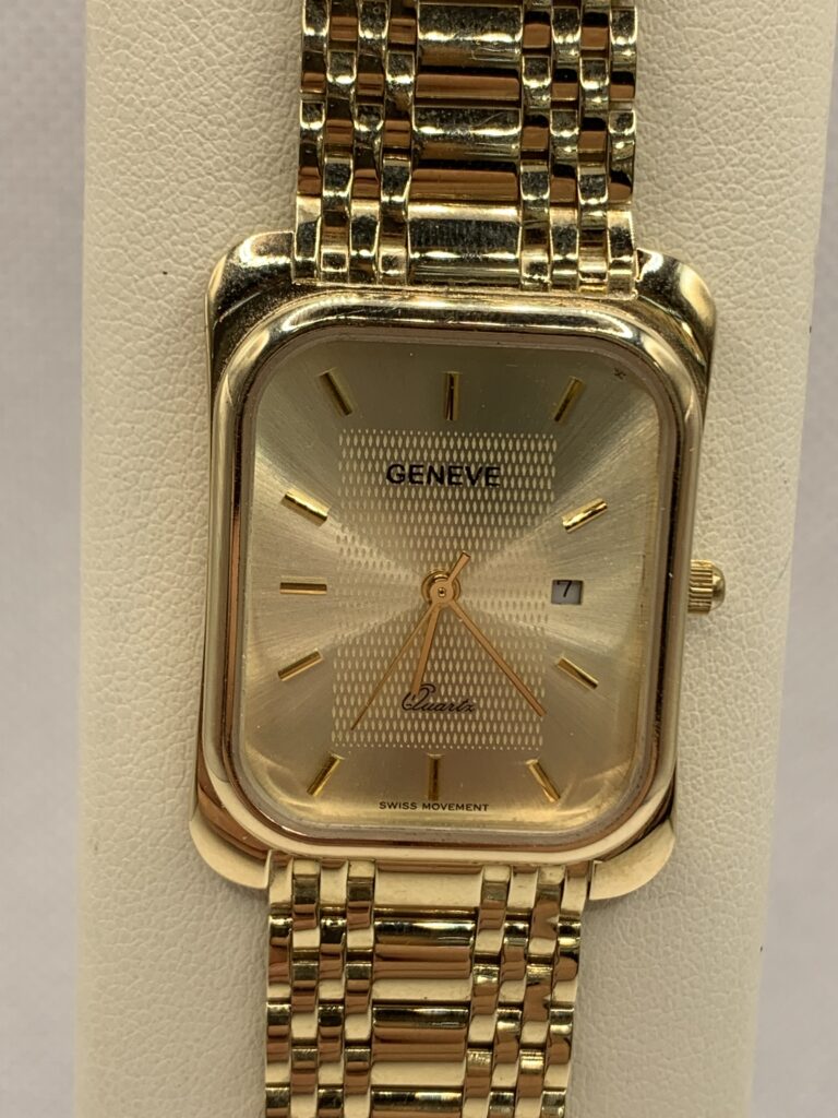 Złoty zegarek prostokątny Geneve